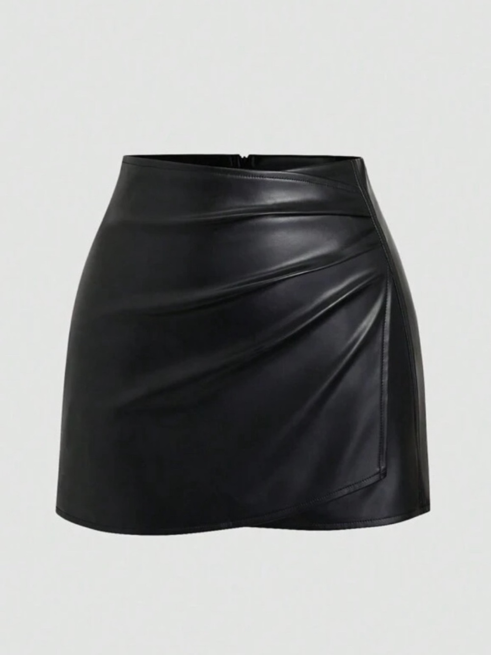 SHEIN Black PU Leather Bodycon Mini Skirt